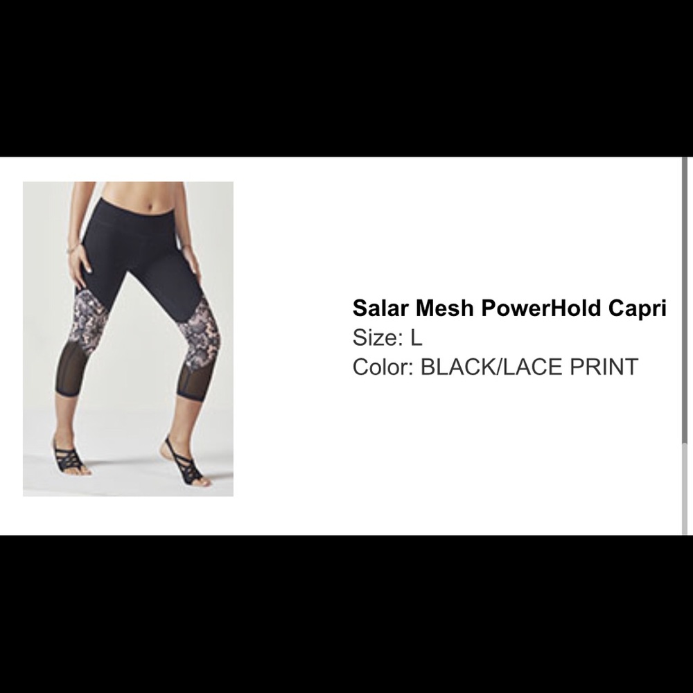 Fabletics black and pink leggings, L